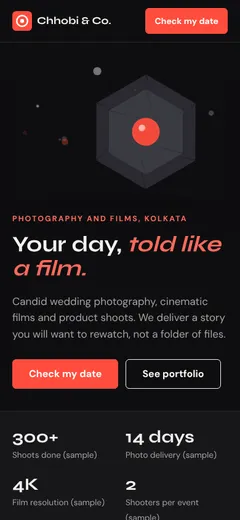 The demo website on a phone