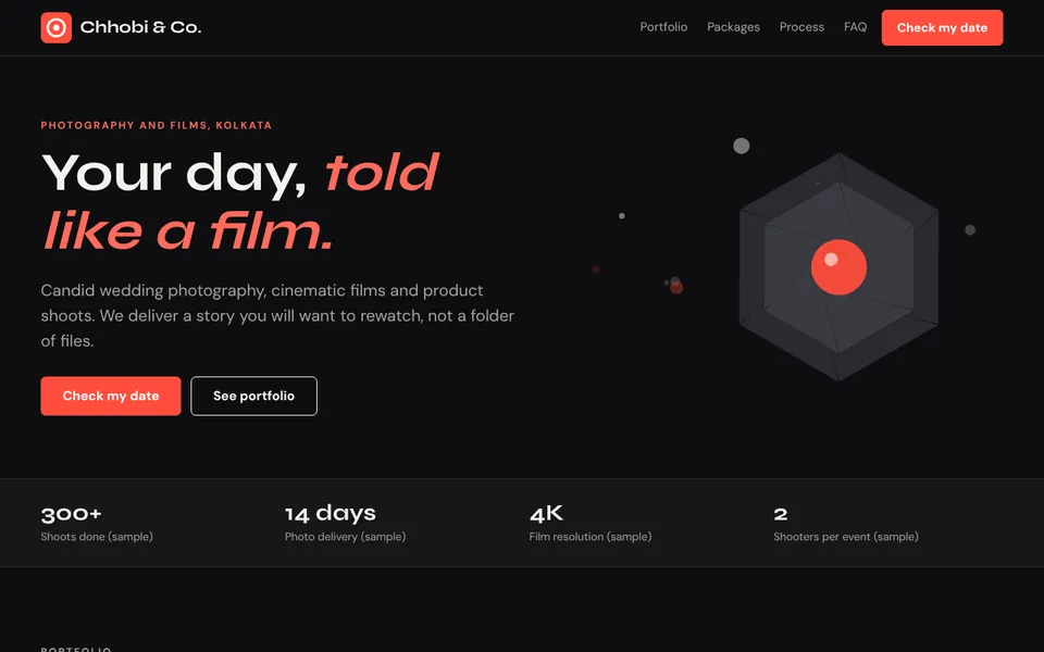 Chhobi & Co. demo website on a desktop screen