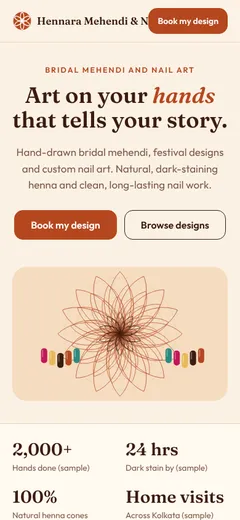 The demo website on a phone
