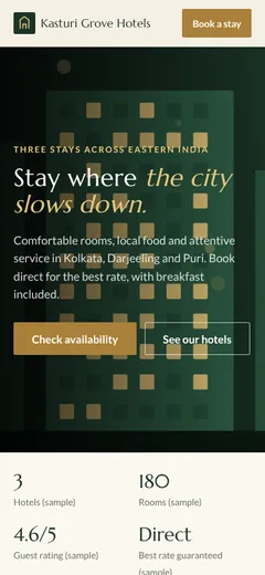The demo website on a phone